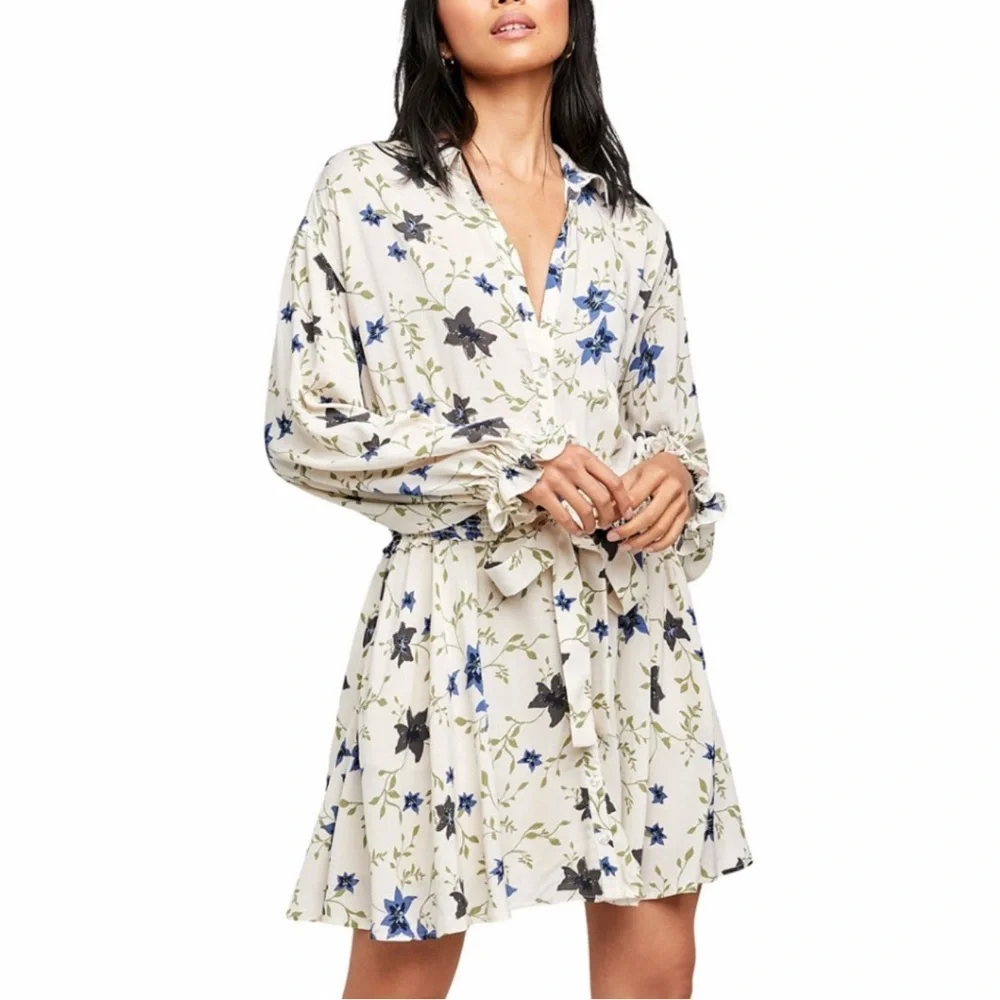 Free People Lighten Up Mini Dress in Tea Combo